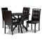 Baxton Studio Marie Dark Brown Upholstered and Finished Wood 5-Piece Dining Set 170-8030-10892 - alternate 1